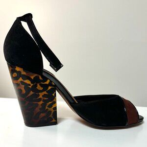 Arezzo Black/Brown Open-toe Suede Sandal